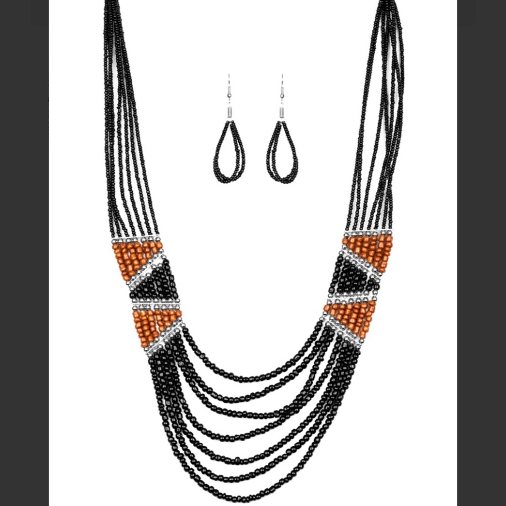 Multi color bead necklace